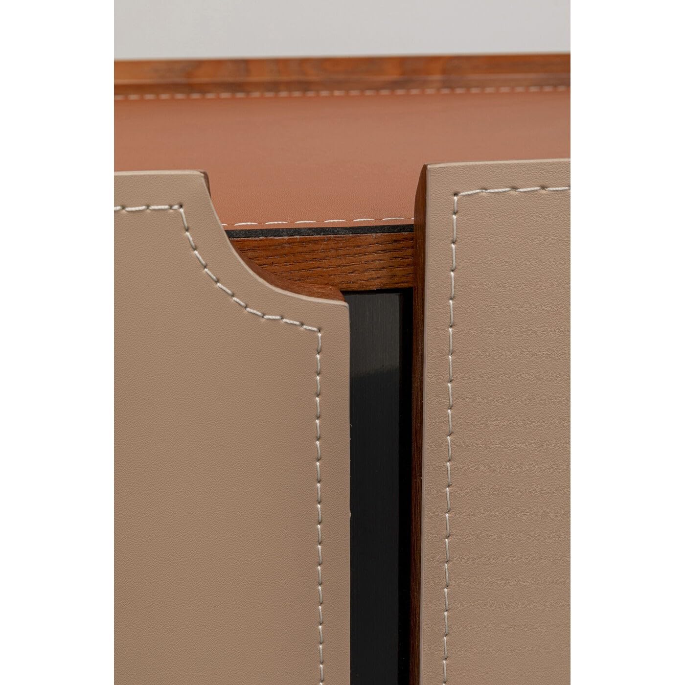 Kare Design Lowboard Tango, beige/orange, Lederoptik, mit DREI Schubladen, 200x41 cm, Stauraum, textilbeschichtet, robuste Aufbewahrungsmöglichkeit, Wohnzimmer
