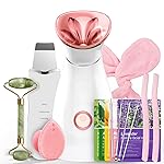 Facial Steamer Skin Care Kit: Face Steamer Home Spa Deep Cleaning Unclogs Pores - Humidifier Hot Mist Relaxing Self Care Gifts for Women with 17 Skin Care Tools