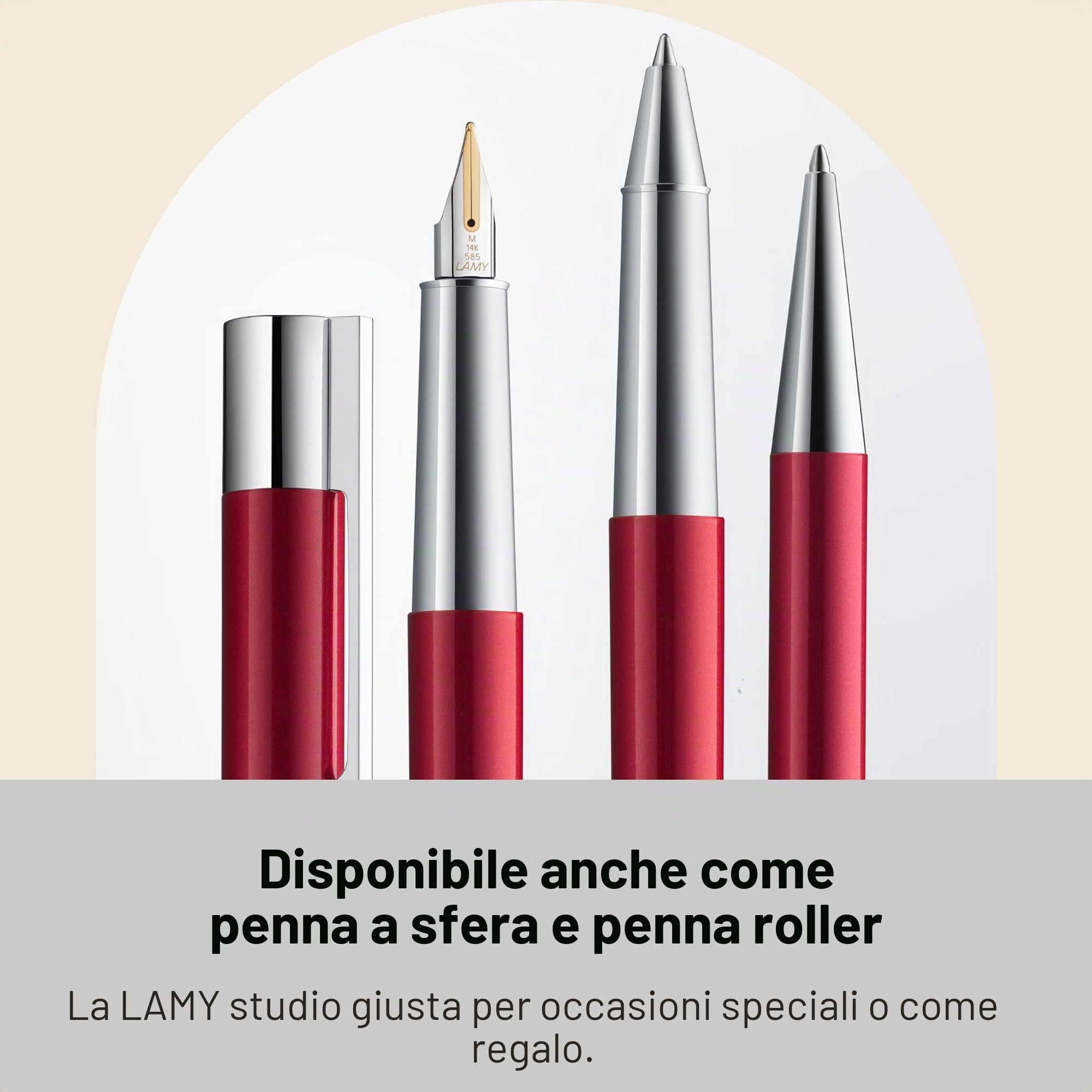 Lamy Stilografica scala pianored - design essenziale con corpo in metallo laccato - pennino in oro 14 carati, tratto EF - cartuccia d'inchiostro T10 blu inclusa - per destrimani