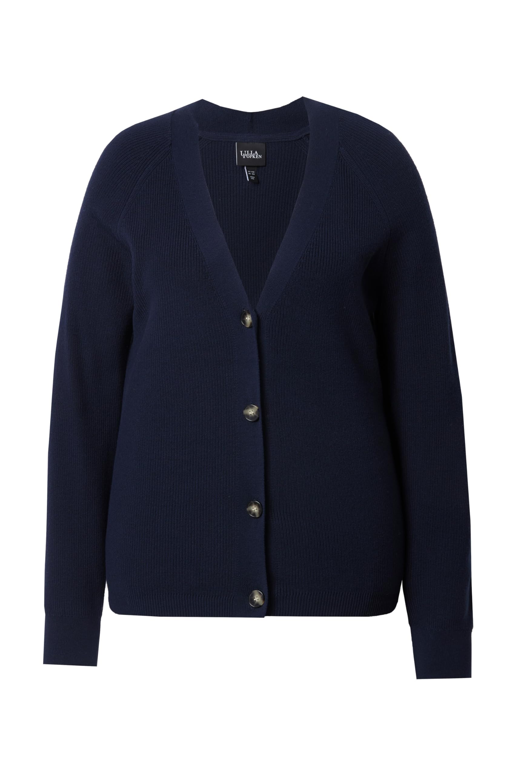 Ulla Popken Damen Strickjacke, Uni mit Großen Knöpfen Cardigan Sweater (1er Pack)