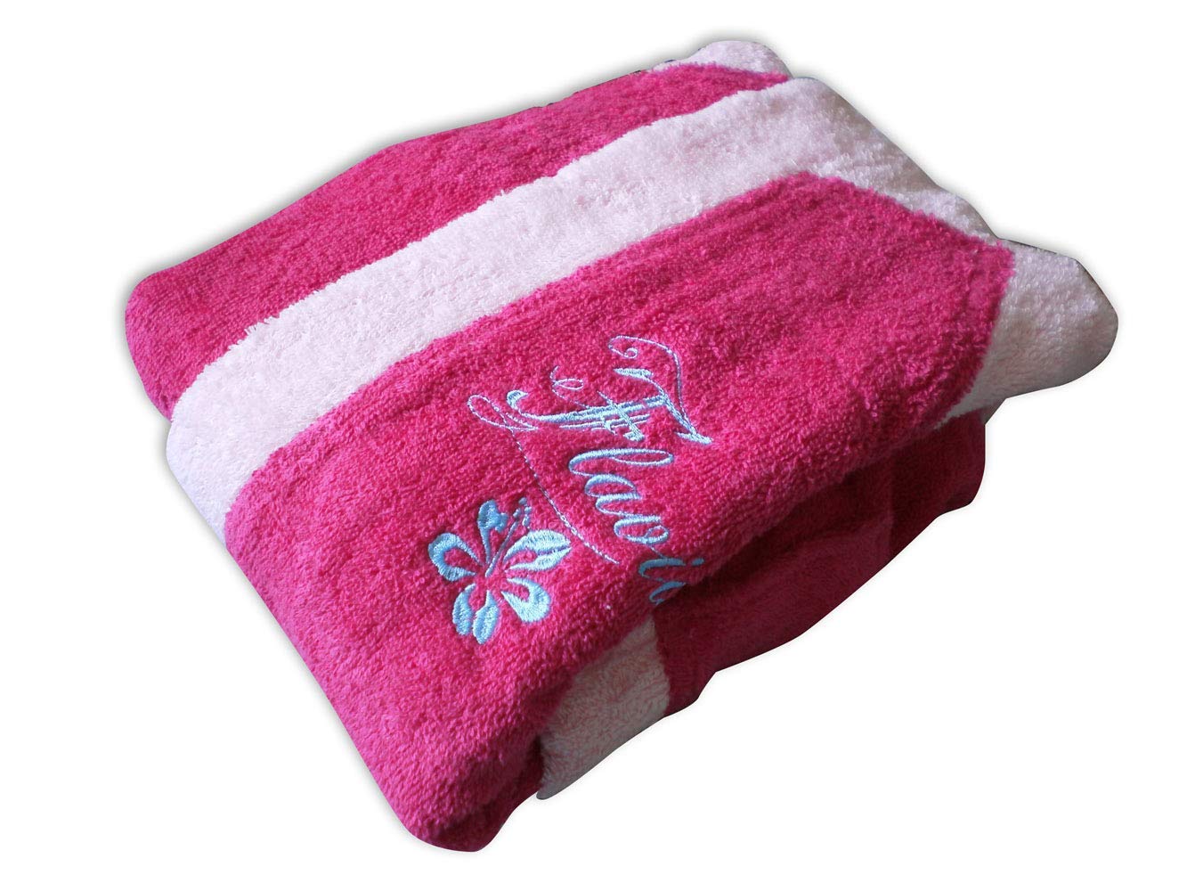Peignoir de bain personnalisé prénom enfant, rose/fushia taille 12/14ans, cadeau anniversaire, garçon fille