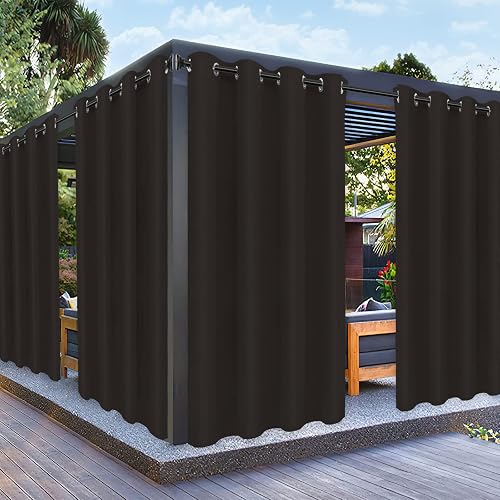 PureFit Outdoor Curtains for Patio Waterproof Weatherproof, UV Resistant Outside