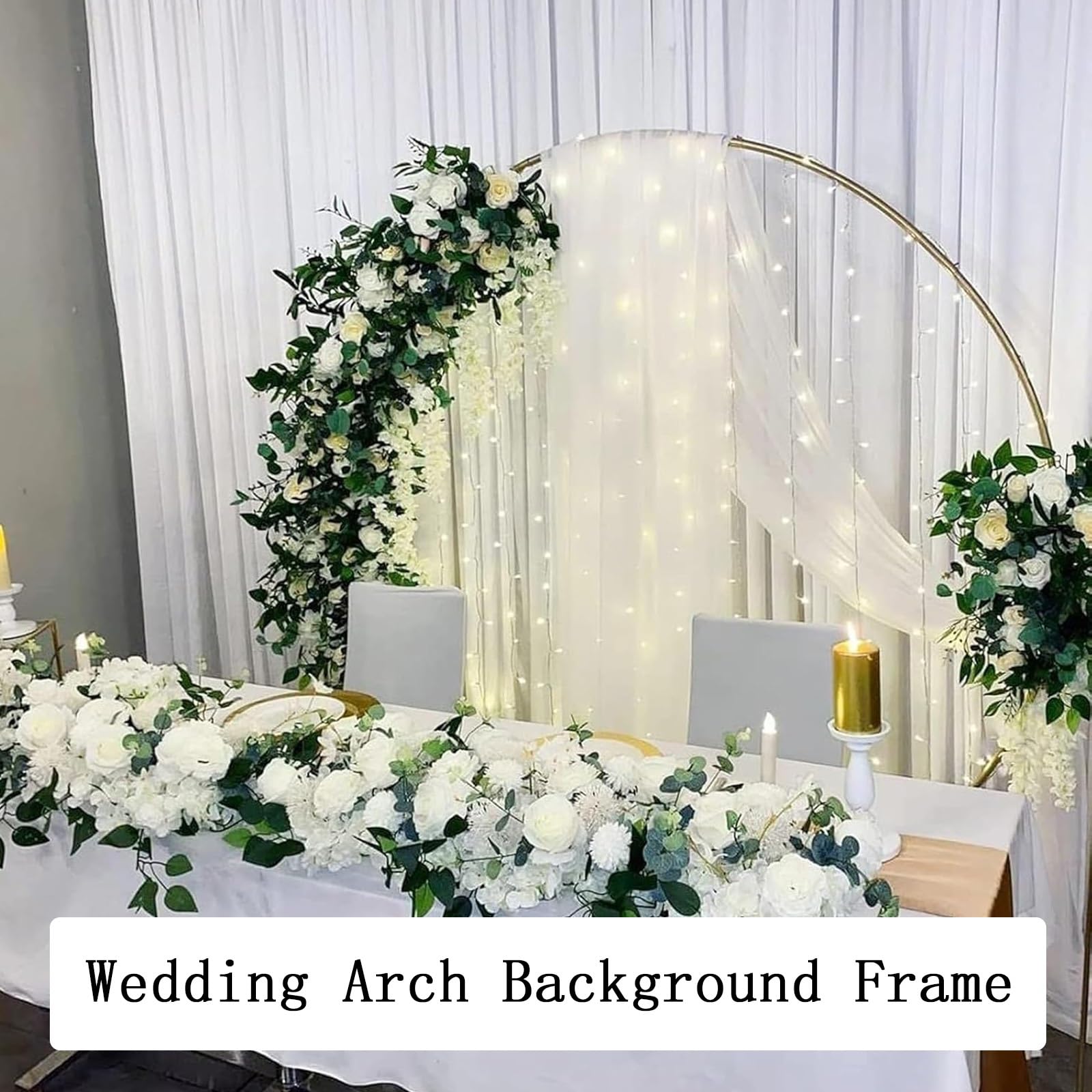 Arco De Boda, Marco Circular para Globos, Marco Decorativo Desmontable, Soporte para Globos, Soporte para Fondo, para Decoración De Bodas, Decoración De Fiestas De Cumpleaños(Gold,1m)