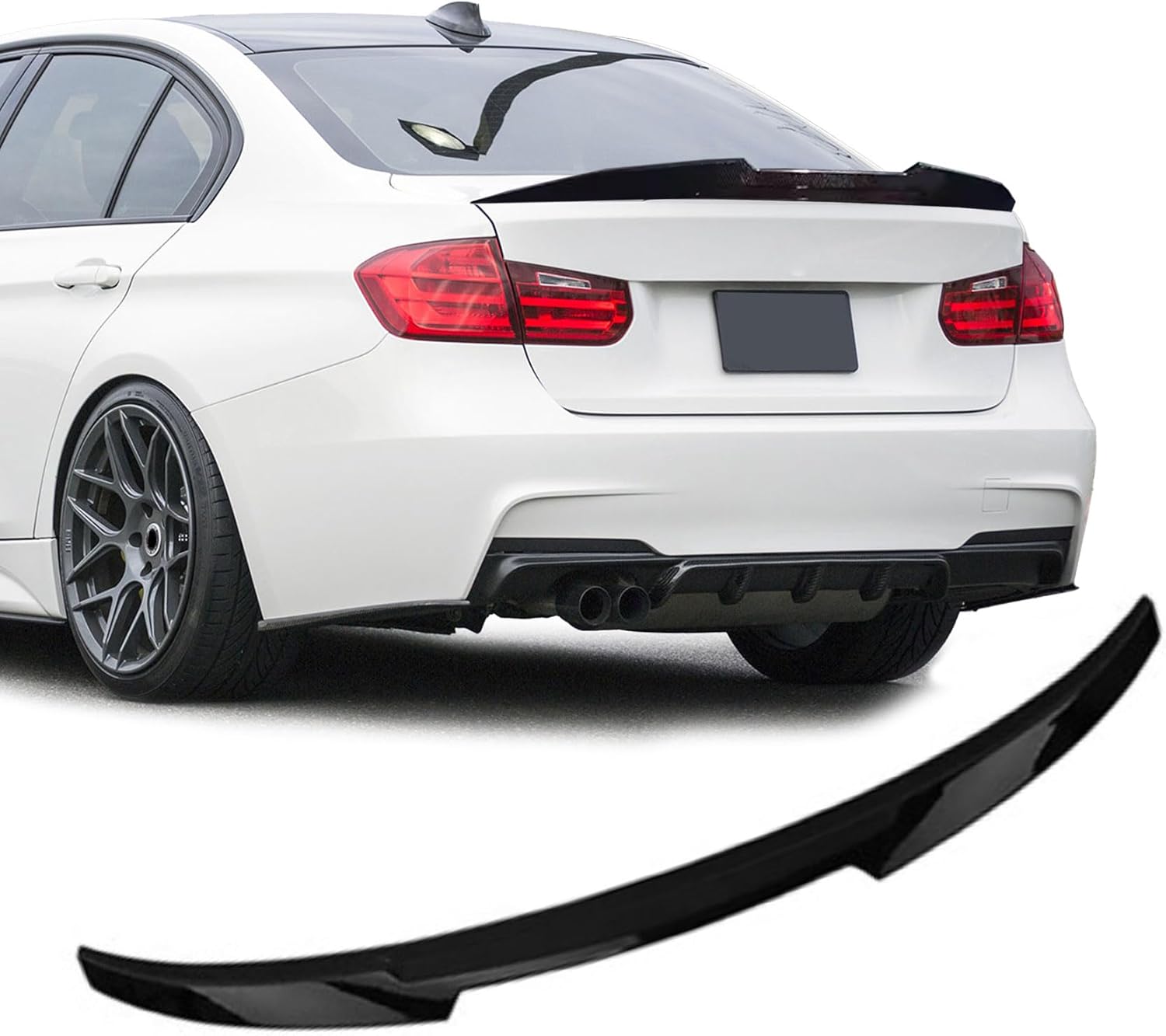 Rear Spoiler Wings for BMW F30 3 Series Sedan 2012-2018 & F80 M3 Sedan 2014-2019, M4 Style Trunk Spoiler Wing Trunk Tail Rear Trunk Lid ,Glossy Black Style Performance