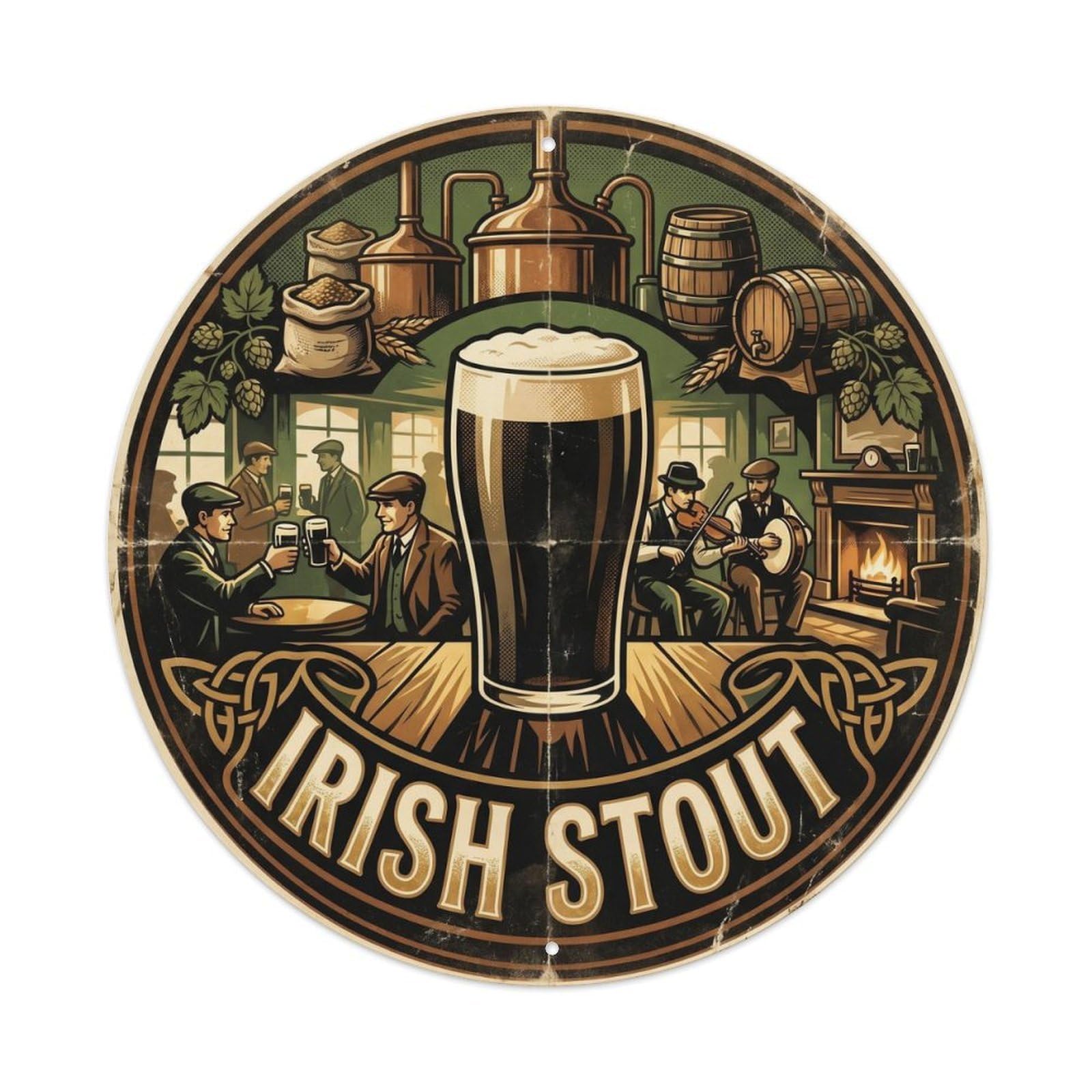 Heritage Irish Stout Beer Brewery Culture Fruit Brew Metal Tin Sign