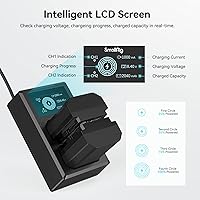 Vista 7 de SMALLRIG Juego de Cargador de Batería de Cámara de Reemplazo para NP-FZ100 A7 IV, A7R V, A7S III, Cargador de Batería de Doble Ranura para Sony A7R