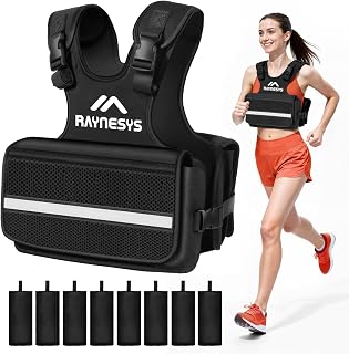 Adjustable Weighted Vest for Women, 1-20LBS Weight Vests with Adjustable Shoulder Strap, 8 Ironsand, Large Pocket, Reflective Strip, Weighted Vest Men and Women for Workout, Strength Training