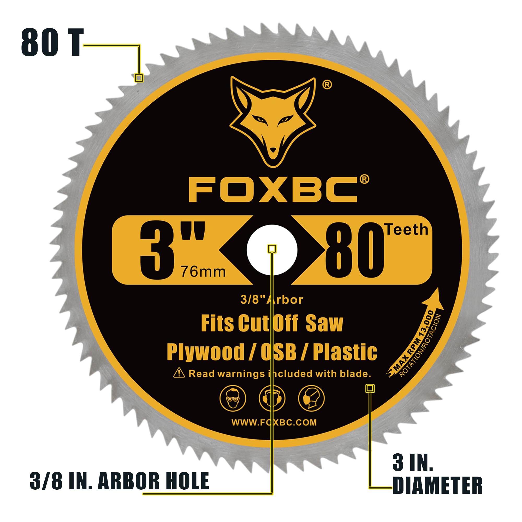 FOXBC 3" Circular Saw Blades - 5 Pack -3