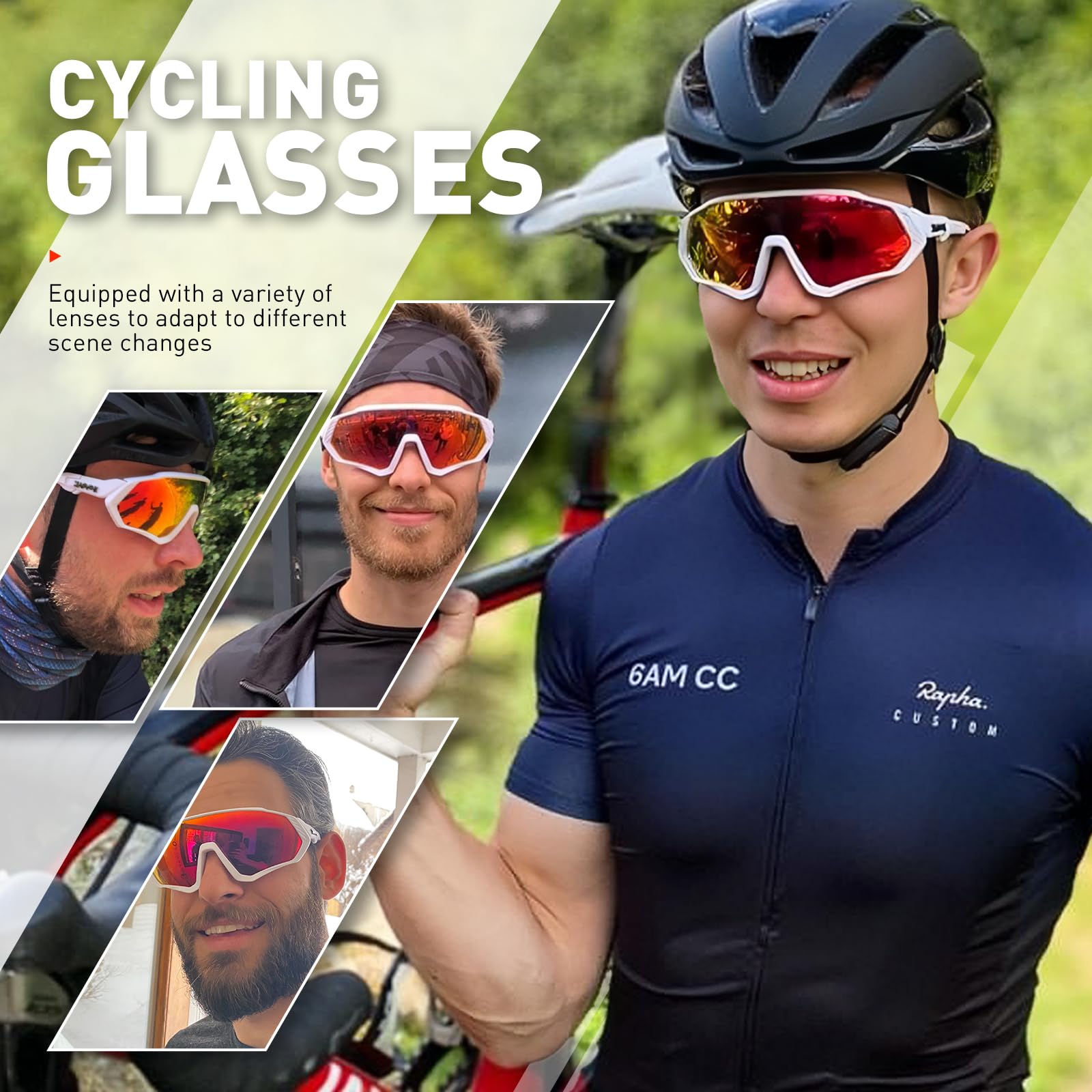 KAPVOE Polarizzati Occhiali Da Ciclismo Con 1 Lenti o 5 lenti Intercambiabili TR90 Sport Occhiali Da Sole Donne Uomini K9408