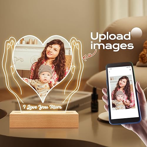 Miniatura 2 de Regalos personalizados para el día de la madre para mamá de hija e hijo, marcos de fotos personalizados con foto, marco de fotos personalizado con