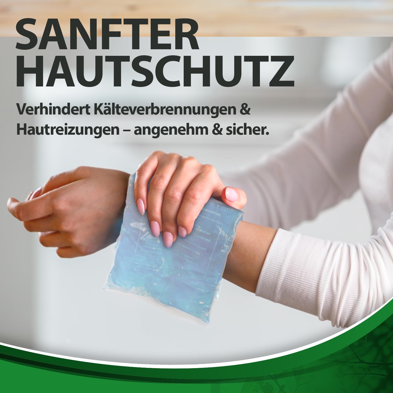 KK 100er Set Vließhüllen für Kühlpacks, 12 x 29 cm, Hüllen für Kalt-Wam-Kompressen zur Behandlung von Schwellungen, Prellungen und Verspannungen, zum Schutz der Haut vor direktem Kontakt