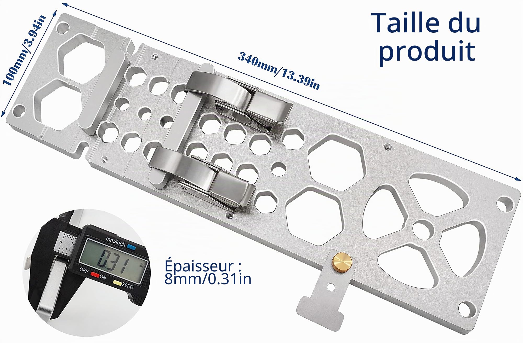 Rail de guidage à angle droit à 90° 340 mm, scie à voile, pince de guidage électrique pour scie circulaire pour le travail du bois, compatible avec les rails de guidage Festool et Makitas