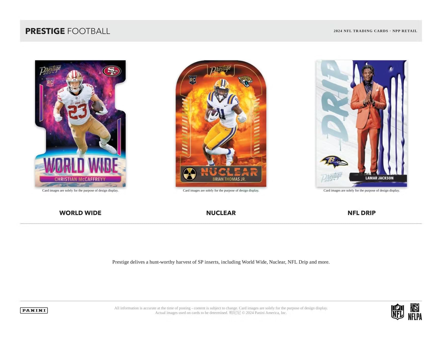 2024 Panini Prestige Fußball-Sammelkarten-Einzelhandelsbox (24 Packungen pro Box, 10 Karten pro Packung)
