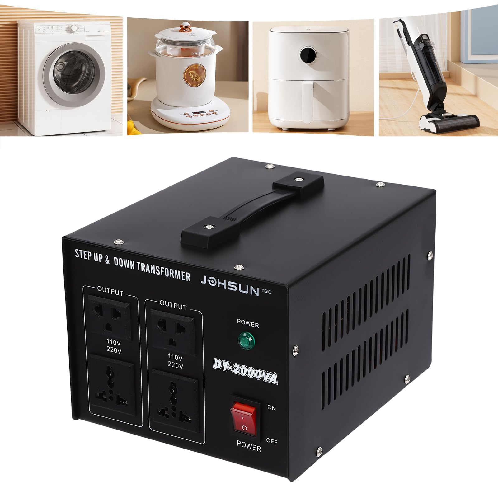 Transformador de tensión DT-2000 VA 2000 W 220 V a 110 V convertidor de voltaje step-up/down para todos los dispositivos electrónicos y eléctricos