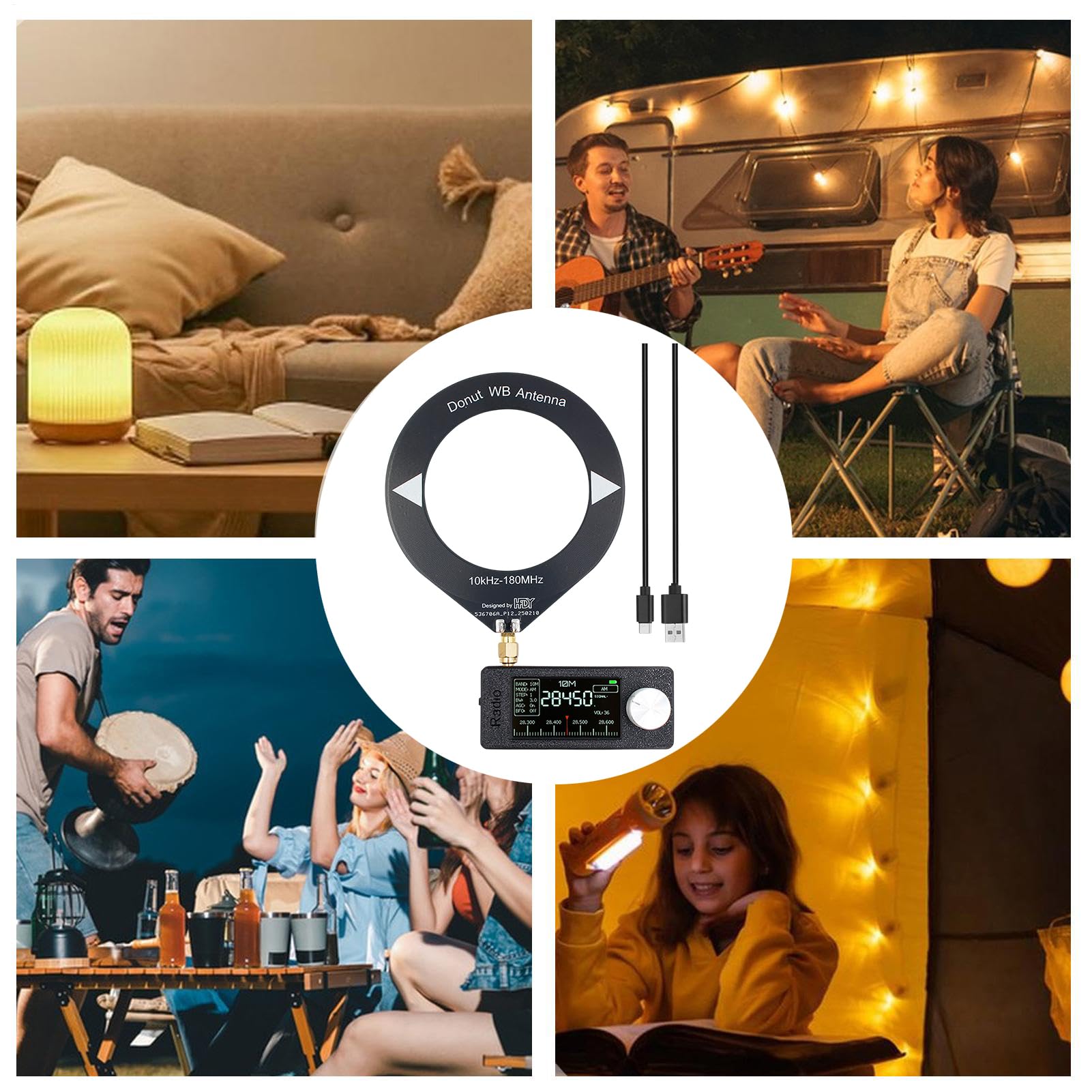 Receptor de radio HAM Radio Master, tamaño de bolsillo, pantalla IPS de 1,9 pulgadas con antena, pantalla HD, compacto para viajes a casa al aire libre