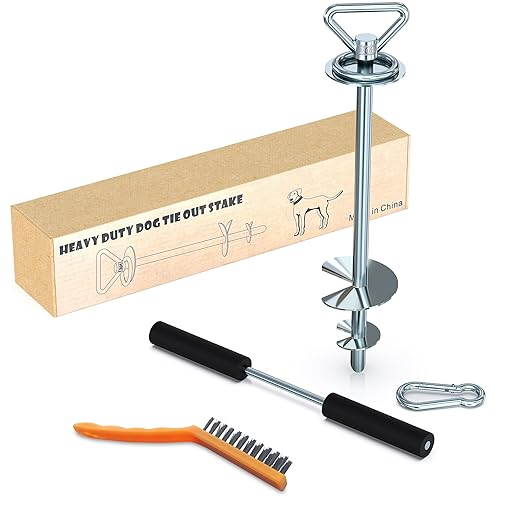 Heavy Duty Quality Dog Stake-Dog Tie Out Stake, Dog Stake Allows Dogs Up to 200 lbs, Dog Stakes for Outside Beach,Camping, Yard, 360° Swivel Dog Anchor | Use for Any Dog Tie Out Cable