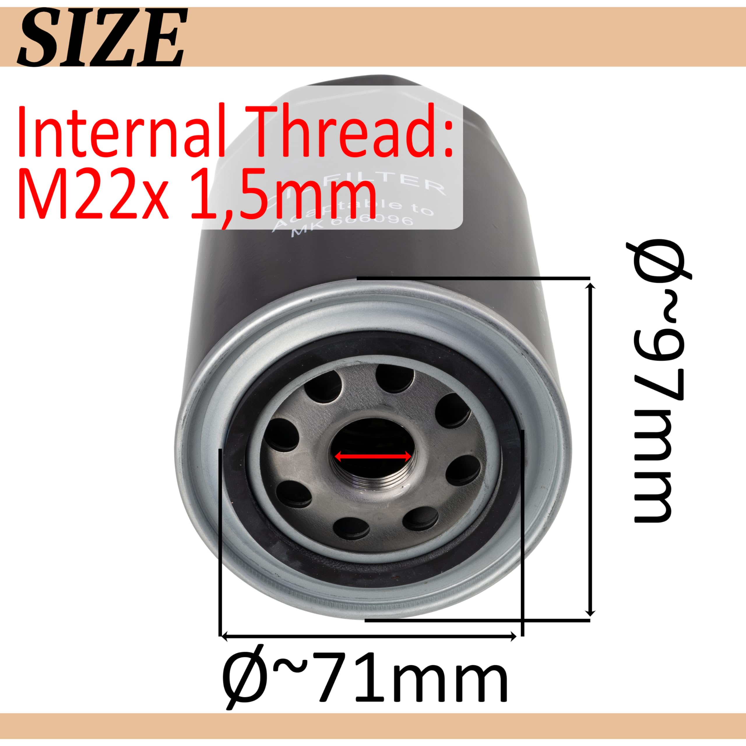 AERZETIX - C72424 - Ölfilter M22x1.5 - kompatibel mit Citroën Fiat  