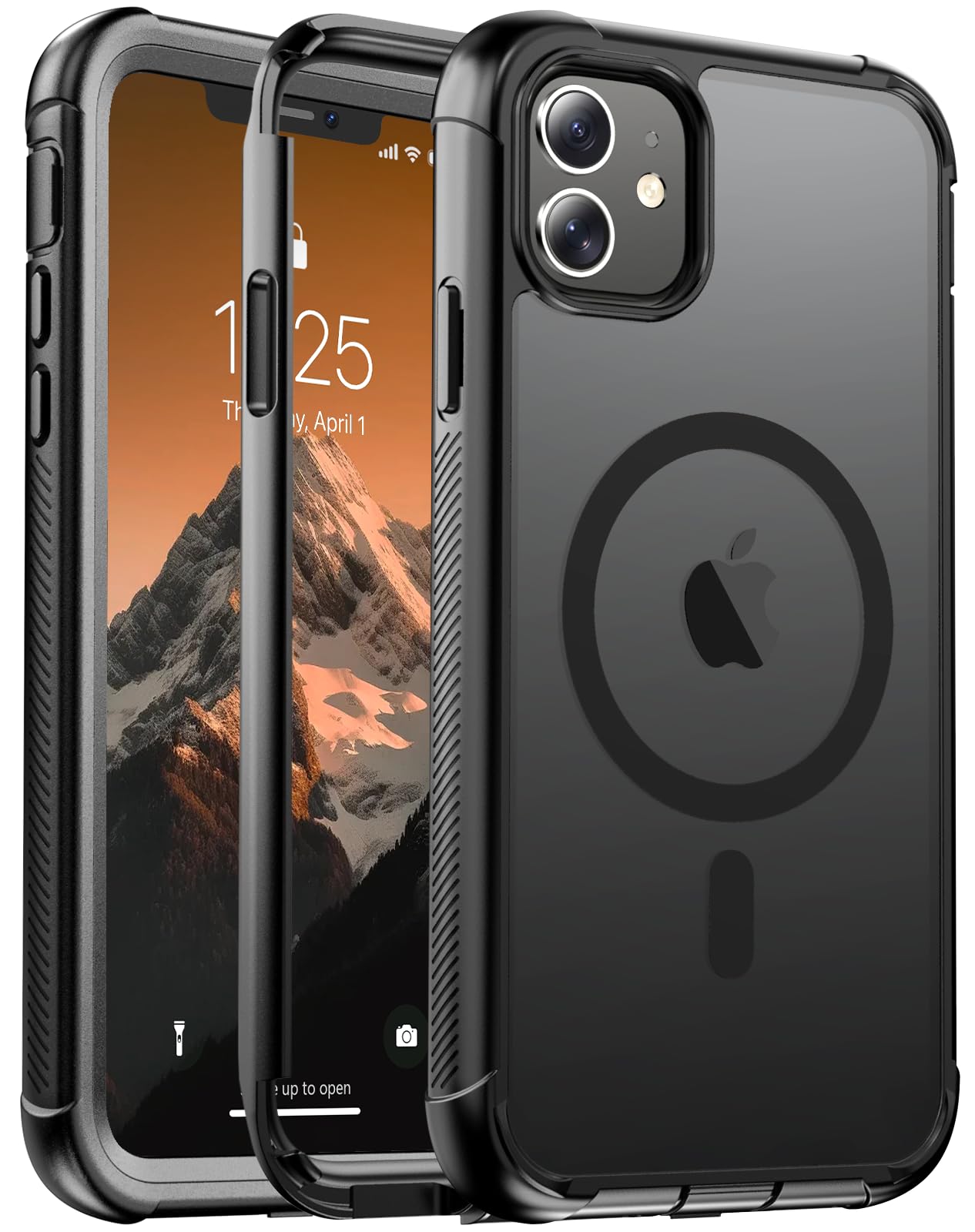 jaroco for iPhone 11 case, [Compatible with MagSafe][Military Grade Drop Protection][Heavy Duty Protection][Non-Slip][Shockproof] with 2-Layer Durable Bumper Phone Case 6.1''-Army Green