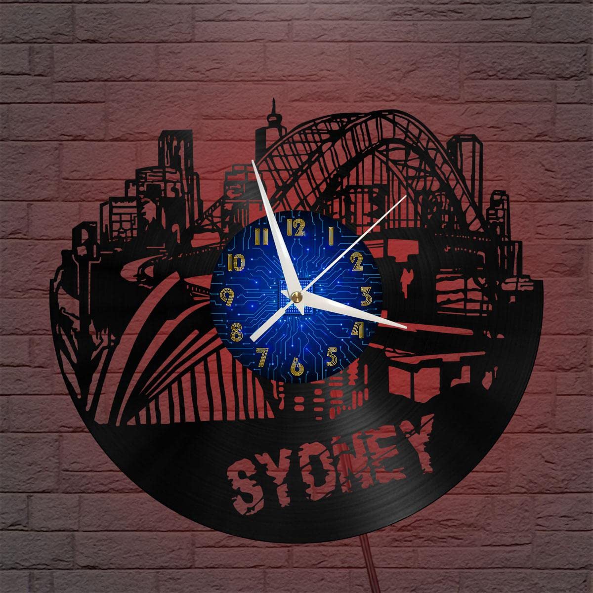 Horloge murale vinyle Sydney pour décorer un salon moderne