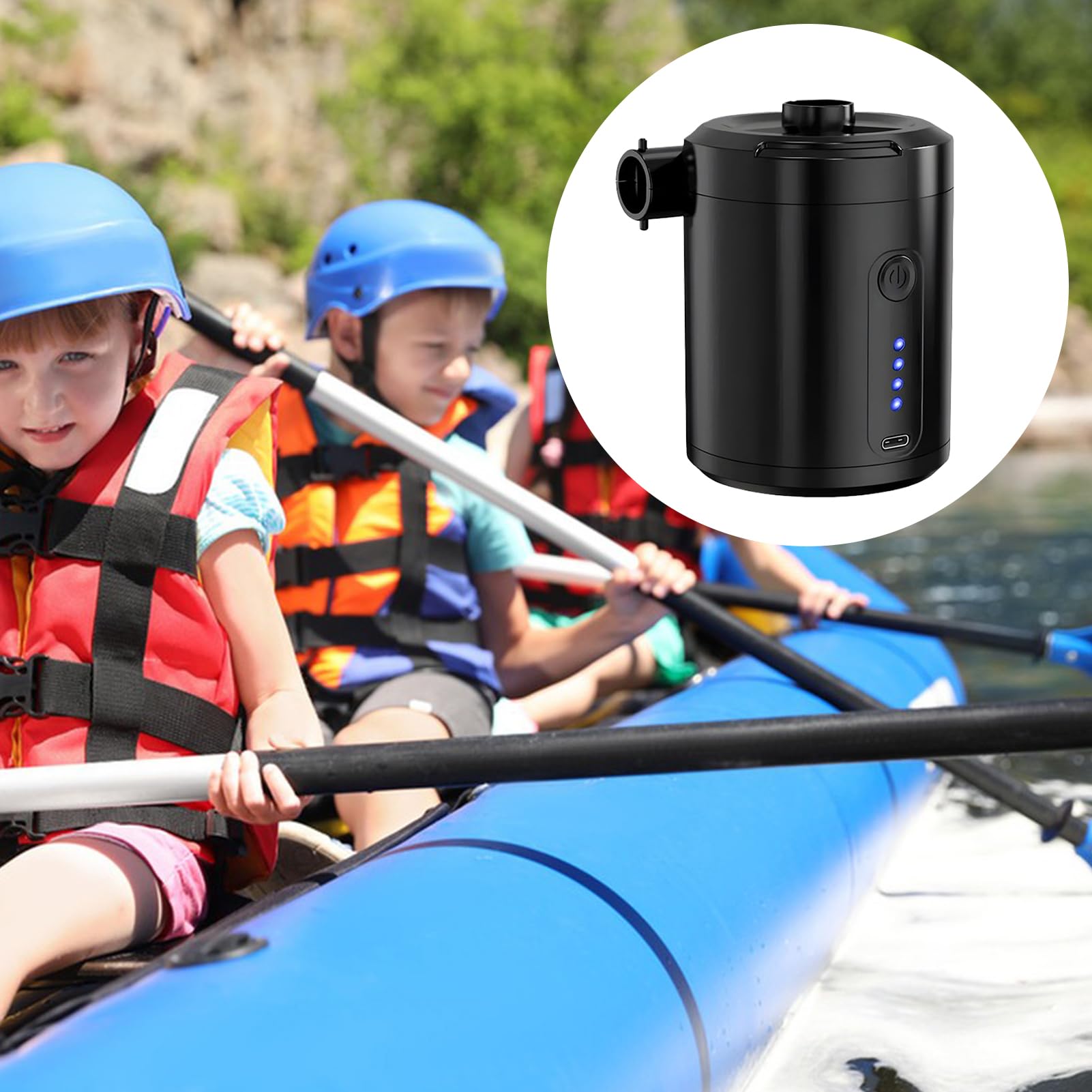 Pompe À Air Rechargeable Gonfleur Dégonfleur Rapide Silencieux De Matelas | Pompe À Air Portable Pour Ballons Et Gonflables Flotteurs De Piscine, Extérieur, Camping, , Kayak, Tente, Paddle