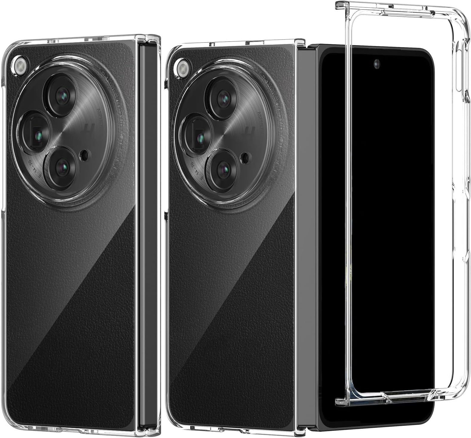 T TECLUSIVE Luxury Slim Hard Shell Transparent Case Cover Compatible for Oneplus Open | Shockproof Protective Crystal Clear Cover with Camera Protection for One Plus Open