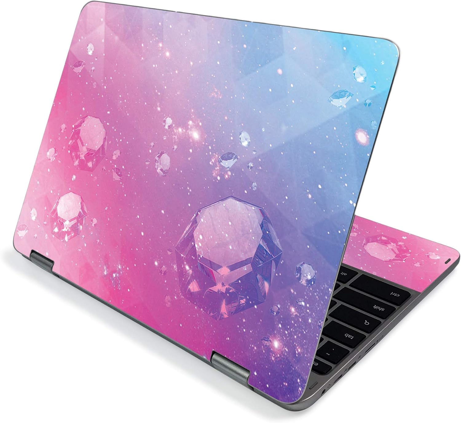 MightySkins Skin for Samsung Chromebook Plus V2 12" (2019) - Pink Diamond | Protective, Durable, and Unique Vinyl Decal wrap Cover | Easy to Apply, Remove, and Change Styles | Made in The USA