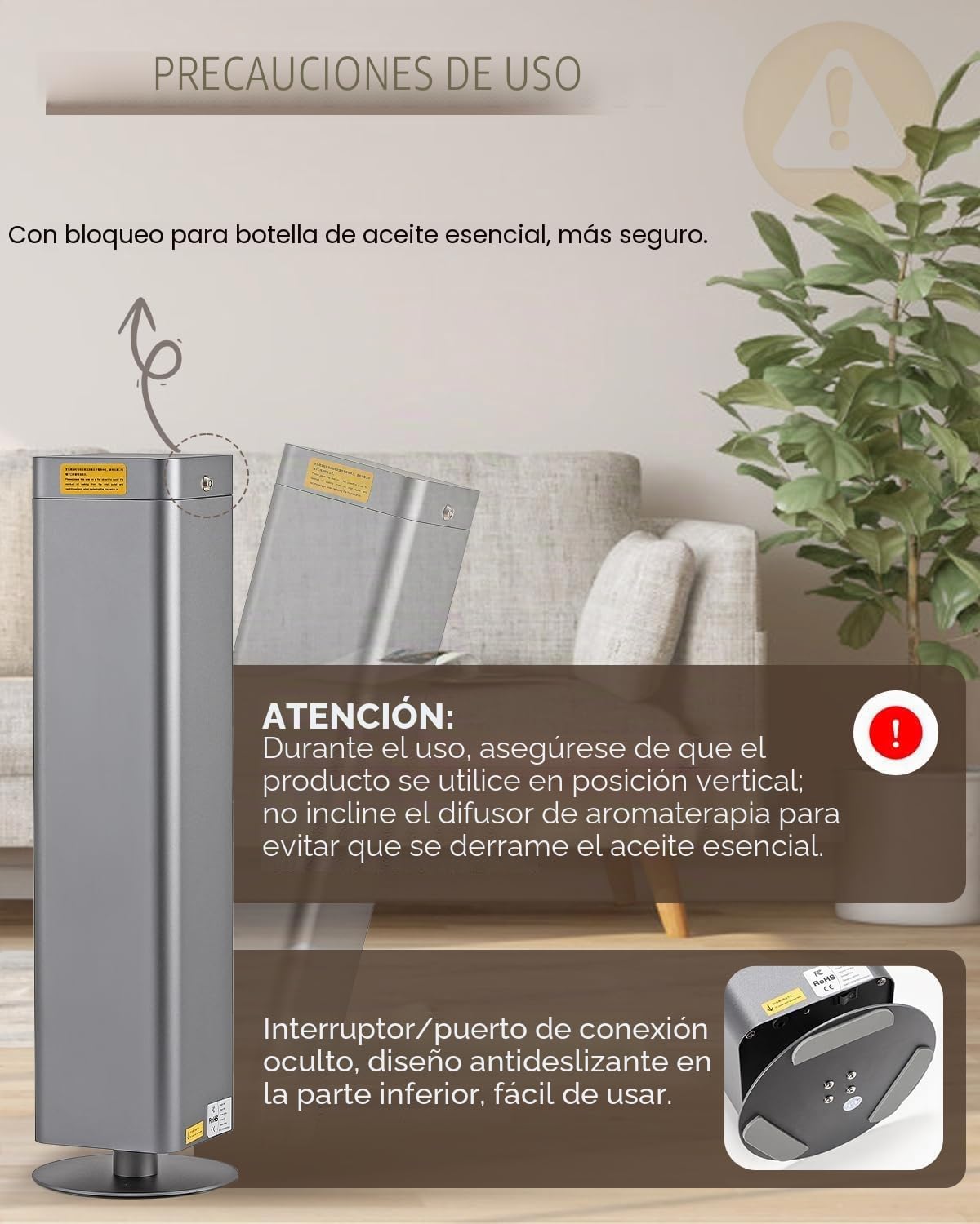 Mxmoonant Máquina de Fragancia sin Agua, Botella 1500ml | Control App/WIFI, 3000m³, pantalla táctil, cuerpo de aluminio, para oficina/restaurante/hotel