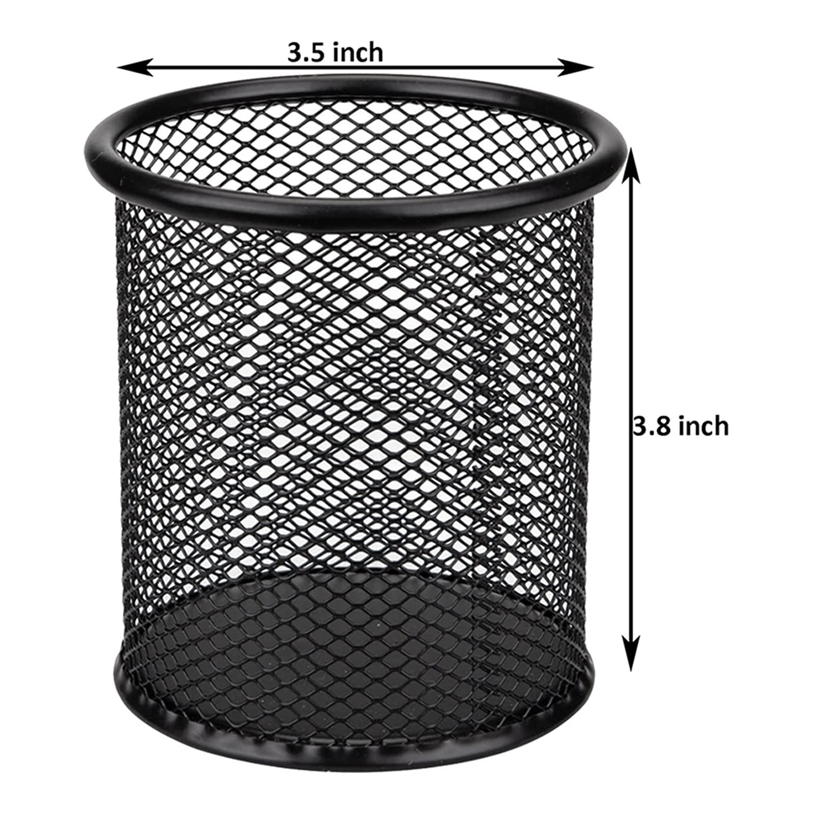 Porte Stylo Porte-Stylo en métal Porte-Stylo en Maille Pencil de Crayon Organisateur Rond Stylo Tasse Coupe-Crayon pour Bureau Bureau Stylo Organisateur Noir Porte-Crayon de Bureau