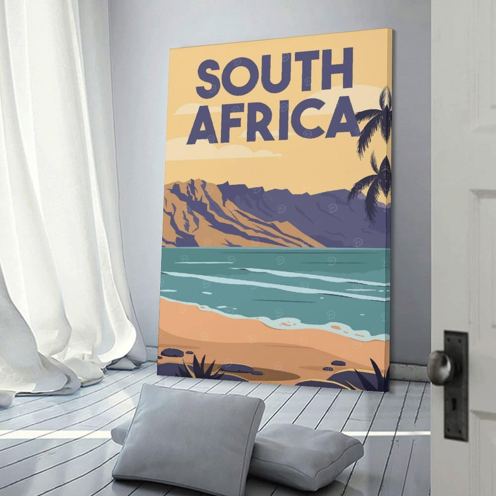 Junmoney Decorative Wall Artwork South Africa Travel, 20x30inch(50x75cm), for Corridors, Hallways Or Apartment Entries, Wall Decor to Refresh Empty Corners