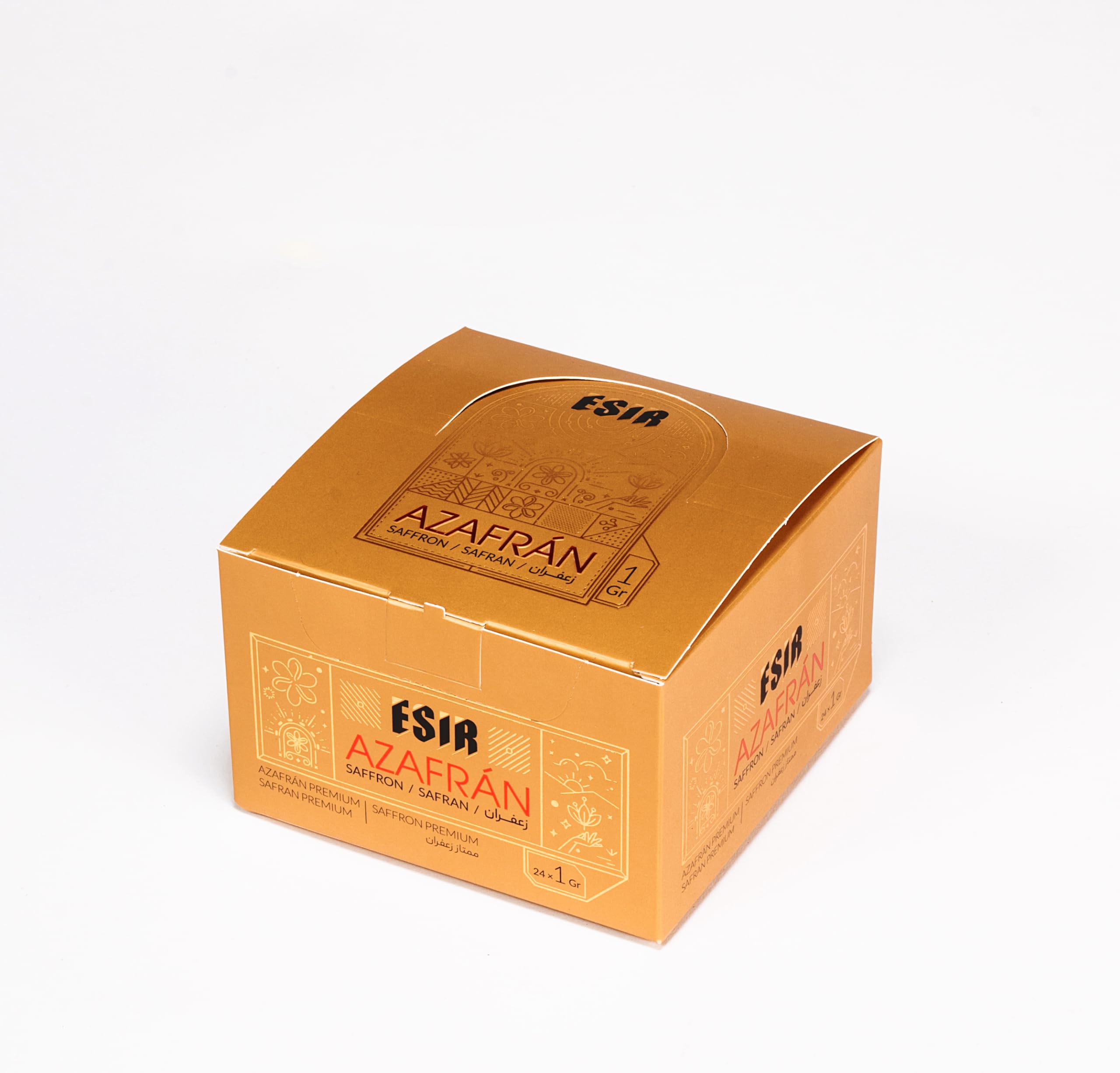 Esir Fils de Safran Premium, Pistils de Safran 100% Pur Naturel | Goût Délicat et Couleur Vibrante | 1g- Paquet de 24|
