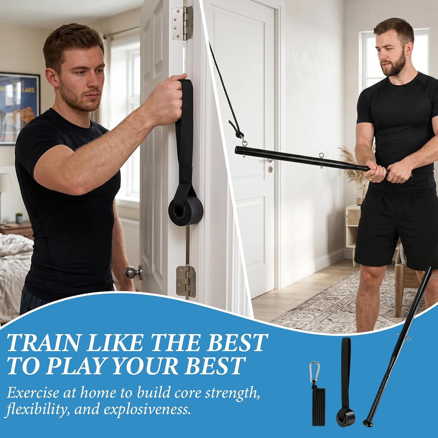 Force Swing Pro Baseball Swing Training Aid with 5 Adjustable Resistance Bands, Batting Practice Equipment for Speed and Mechanics, All Ages