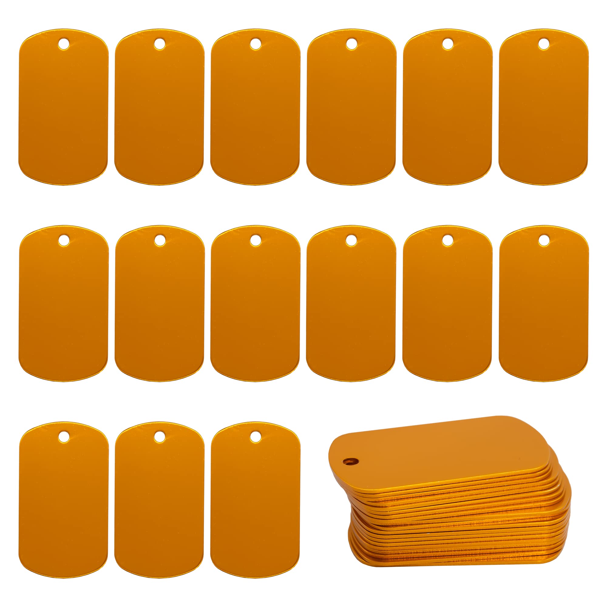 StayMax Anodized Aluminum Engraving Blank Tags Stamping Blanks 50 Pack (Orange)