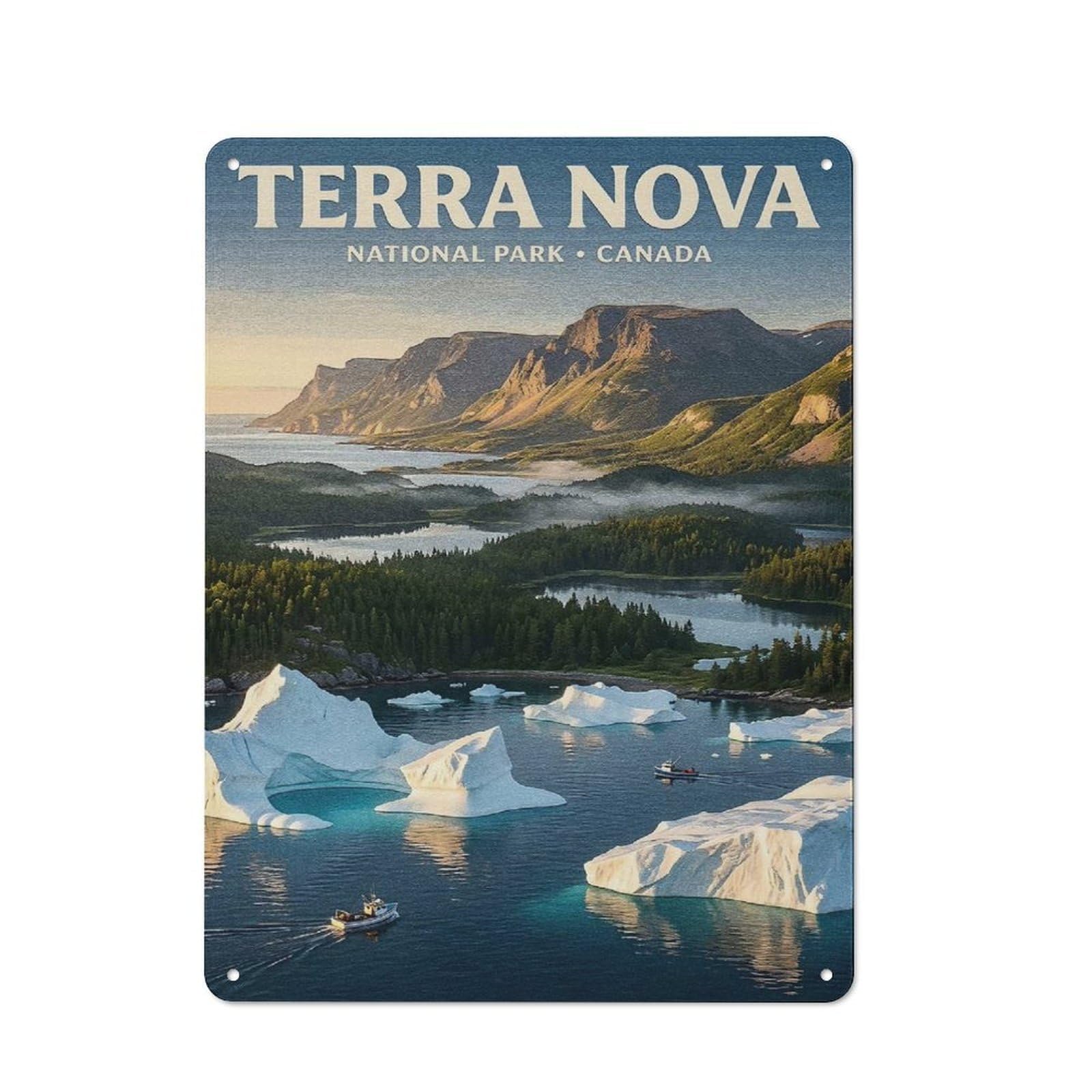Junmoney Style-15 Terra Nova National Park, Canada Retro Metal Wall Decor 40X30cm, Tin Wall Sign For Coffee Bar, Small Shop Or Dining Room