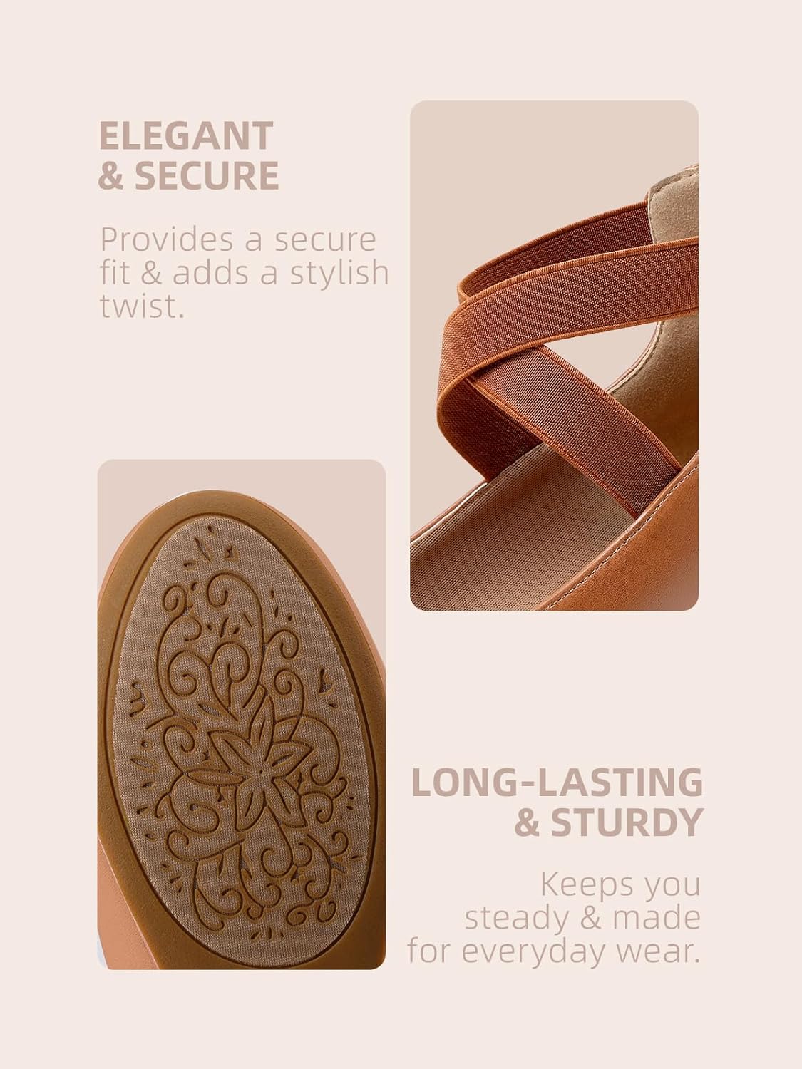 DREAM PAIRS Women's Comfortable Fashion Elastic Ankle Straps Flats Shoes - Image 5