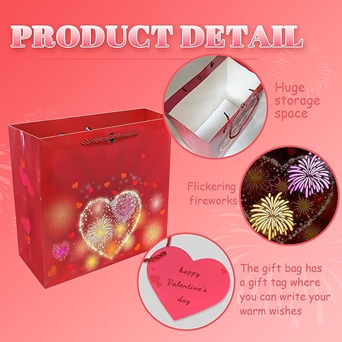 Miniatura 10 de DTESL Bolsa de regalo para el día de San Valentín diseñada para el día de San Valentín, bodas y aniversarios, las bolsas de regalo del día de San