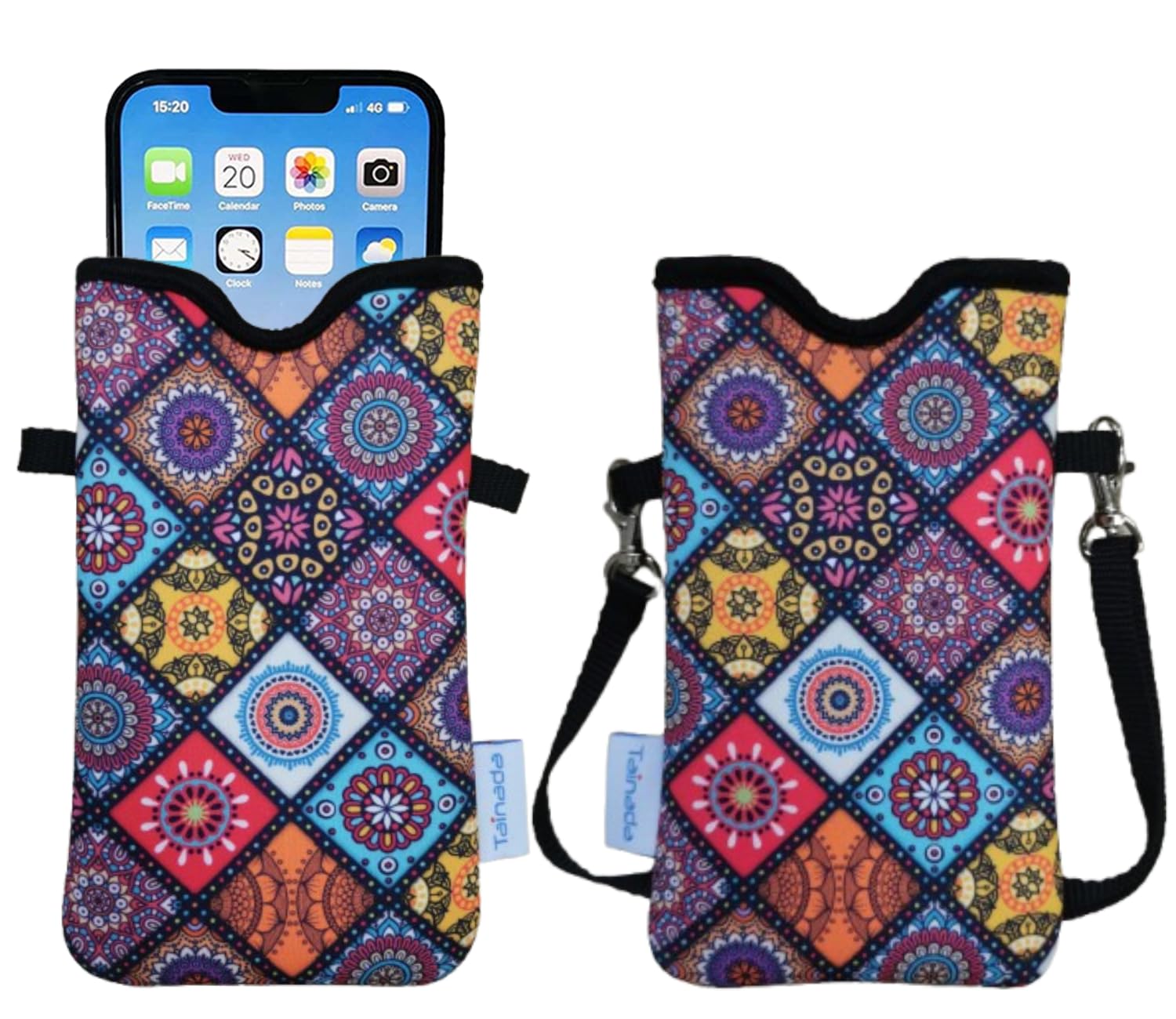 Tainada Men Women Neoprene Phone Sleeve Pouch Case Bag w Crossbody Strap Neck Lanyard for iPhone 17 16