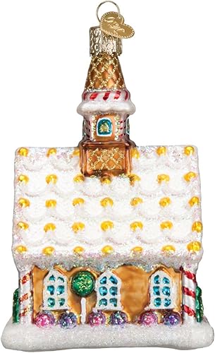 Miniatura 3 de Old World Christmas Colección de adornos de vidrio soplado para árbol de Navidad e iglesia de pan de jengibre