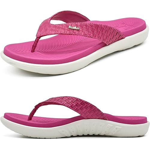 KuaiLu Womens Flip Flops Ladies Yoga Mat Comfortable Walking Thong Sandals With Plantar Fasciitis Arch Support Slip On Indoor Outdoor For Summer