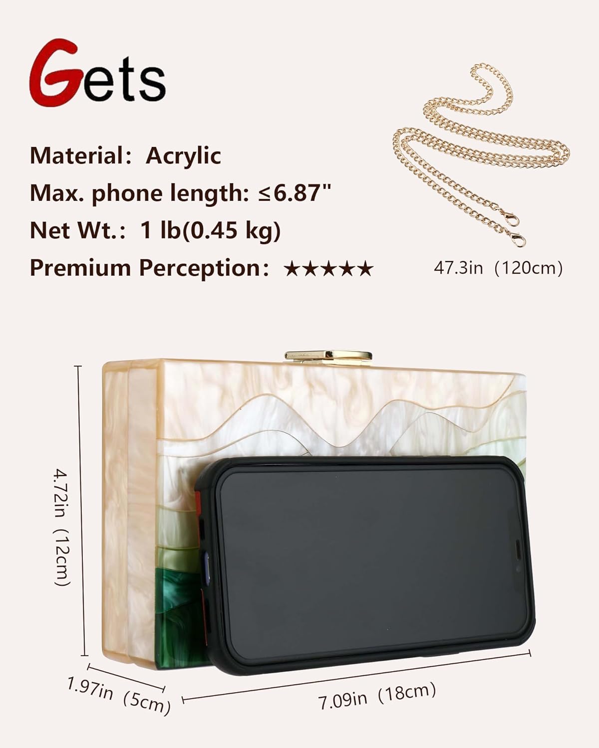 Gets Acrylic Purses and Handbags for Women Multicolor Perspex Geometric Patterns Box Clutch Banquet Evening Crossbody Handbag - Image 4