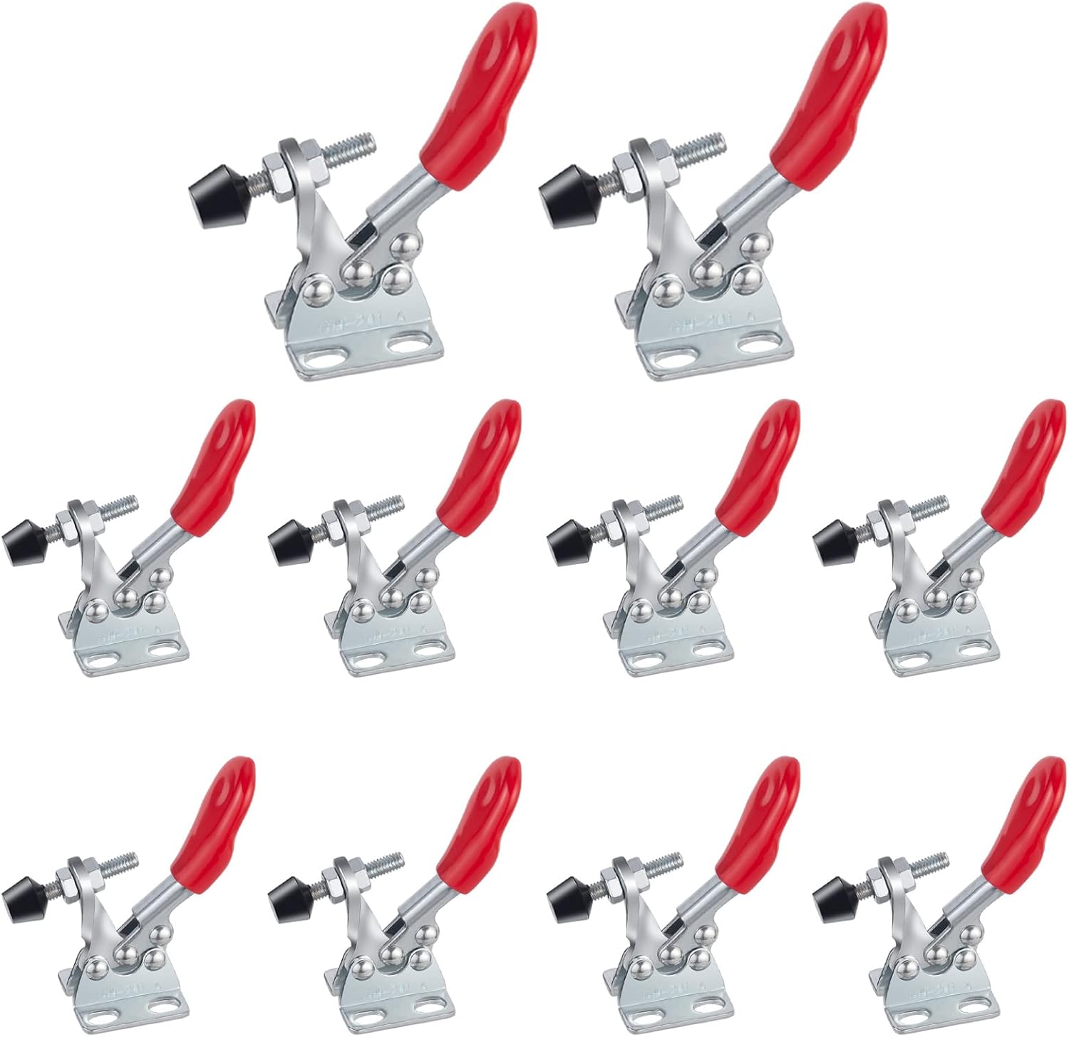 chfine 10 Pack Hold Down Toggle Clamps 201A, Small Quick Release