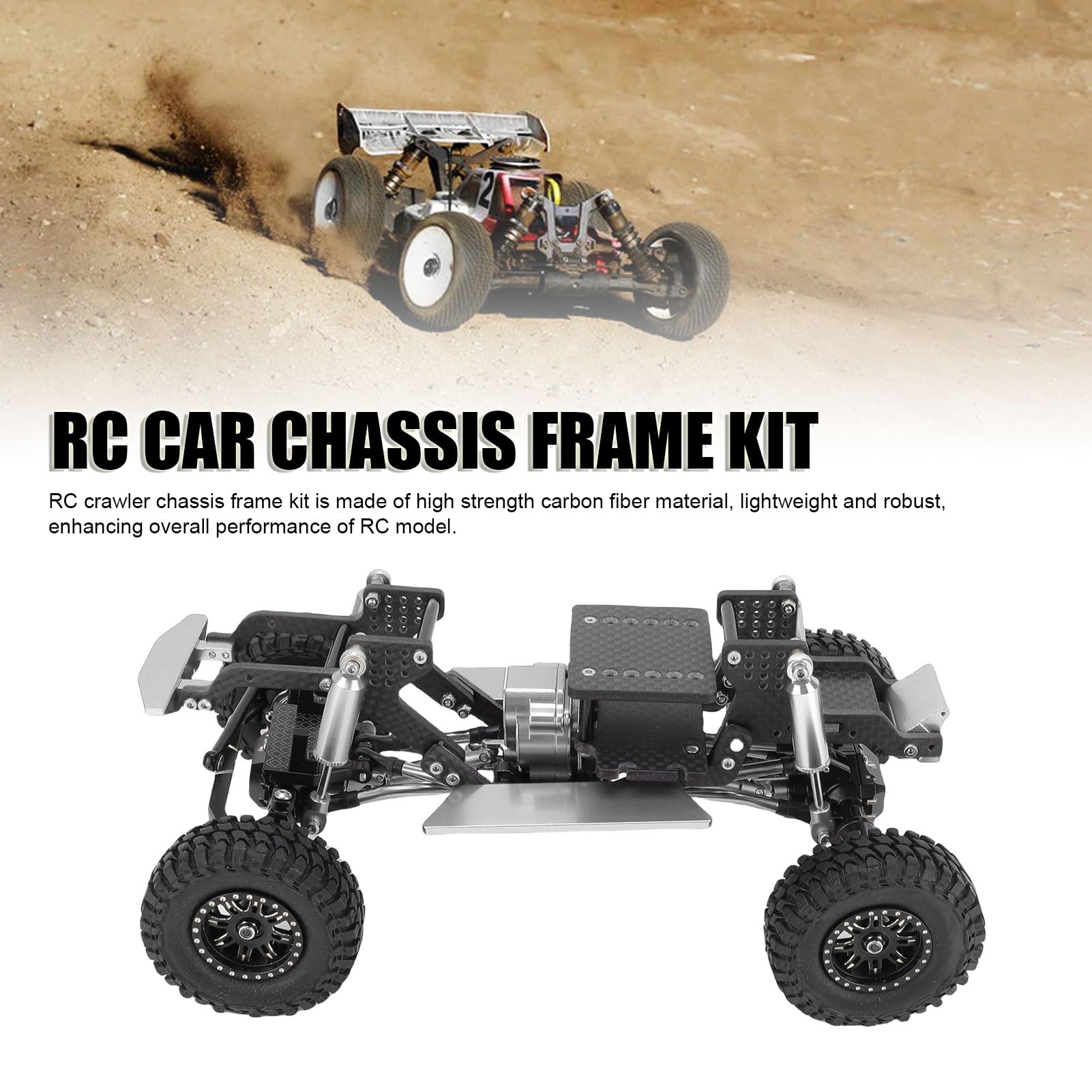 Omabeta Zestaw Ramy Podwozia RC do Redcat Ascent 18 (Czarne Srebro)
