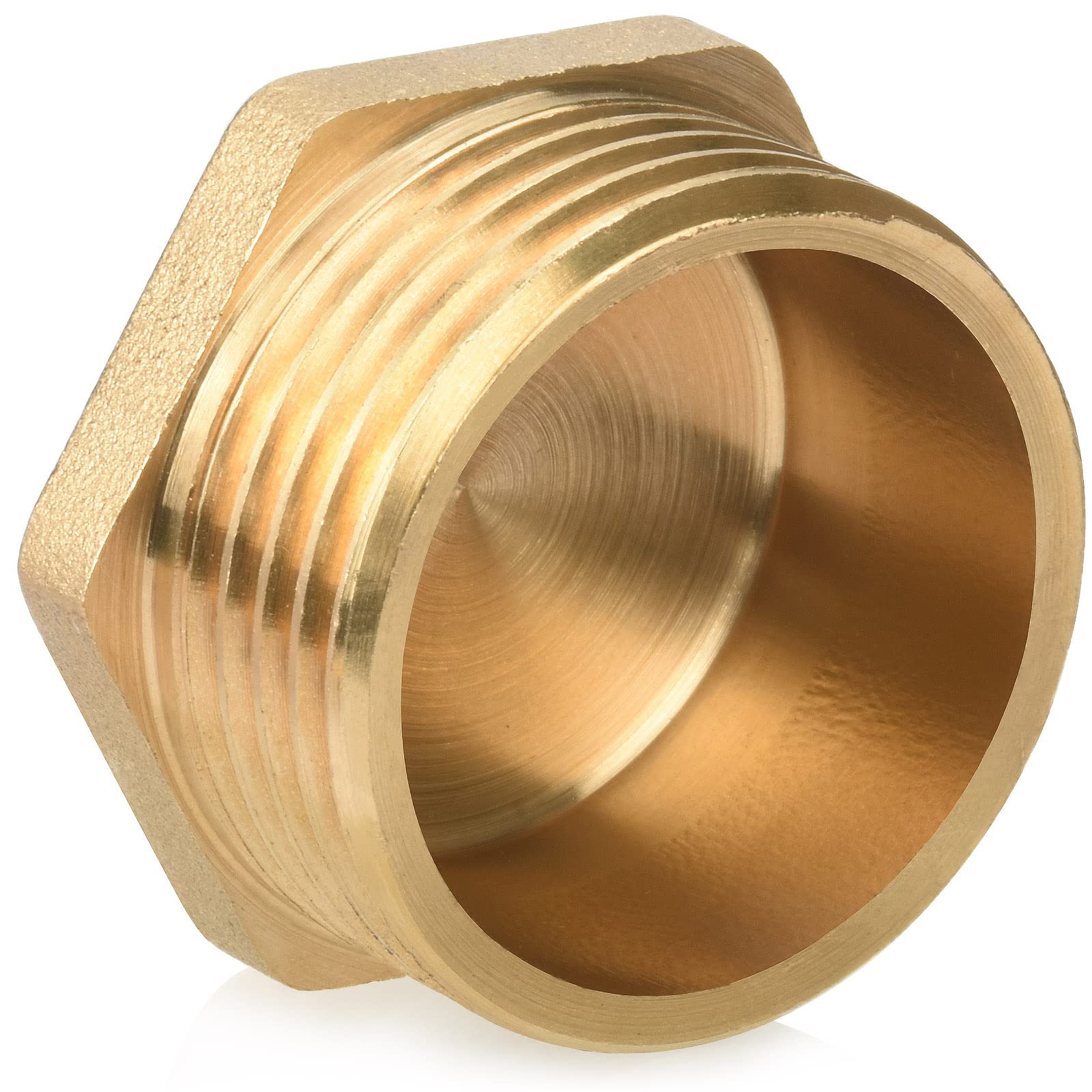 HENGBIRD 2 Tappi in Ottone 1 Pollice Filettatura Esterna Tappo di Chiusura Tappo Cieco con Anello