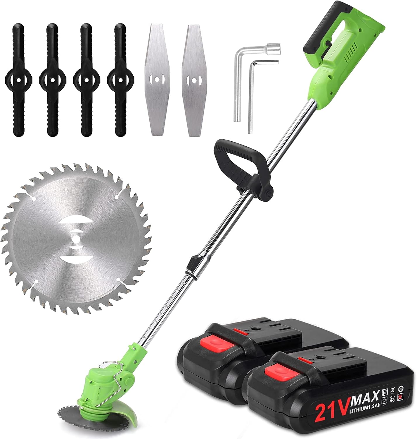 KHXJYC CortacéSped De Arranque EléCtrico, Cortadora De Bordes Sin Cable, Cortadora De CéSped Sin Cable De 24 V con Cuchilla De Corte, Mango Y Altura Ajustables para Desbrozadora De Malezas,#2
