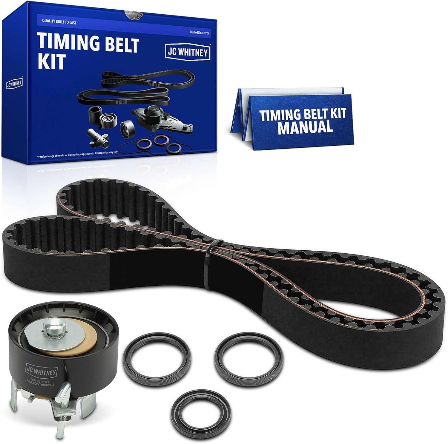 JC Whitney JFBAJCWTBK00008 Engine Timing Belt Kit - Compatible with Ford Escape 2013-2020, Fusion 2013-2020, Transit Connect 2014-2016, Fiesta 2014-2019 - 1.5L 1.6L