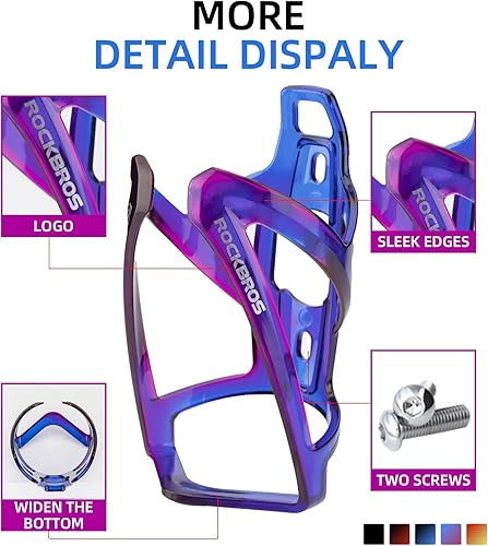 Miniatura 3 de ROCKBROS - Portabotellas ultraligero para bicicleta, con tornillos y herramienta, universal para bicicletas de carretera, MTB y montaña (paquete de