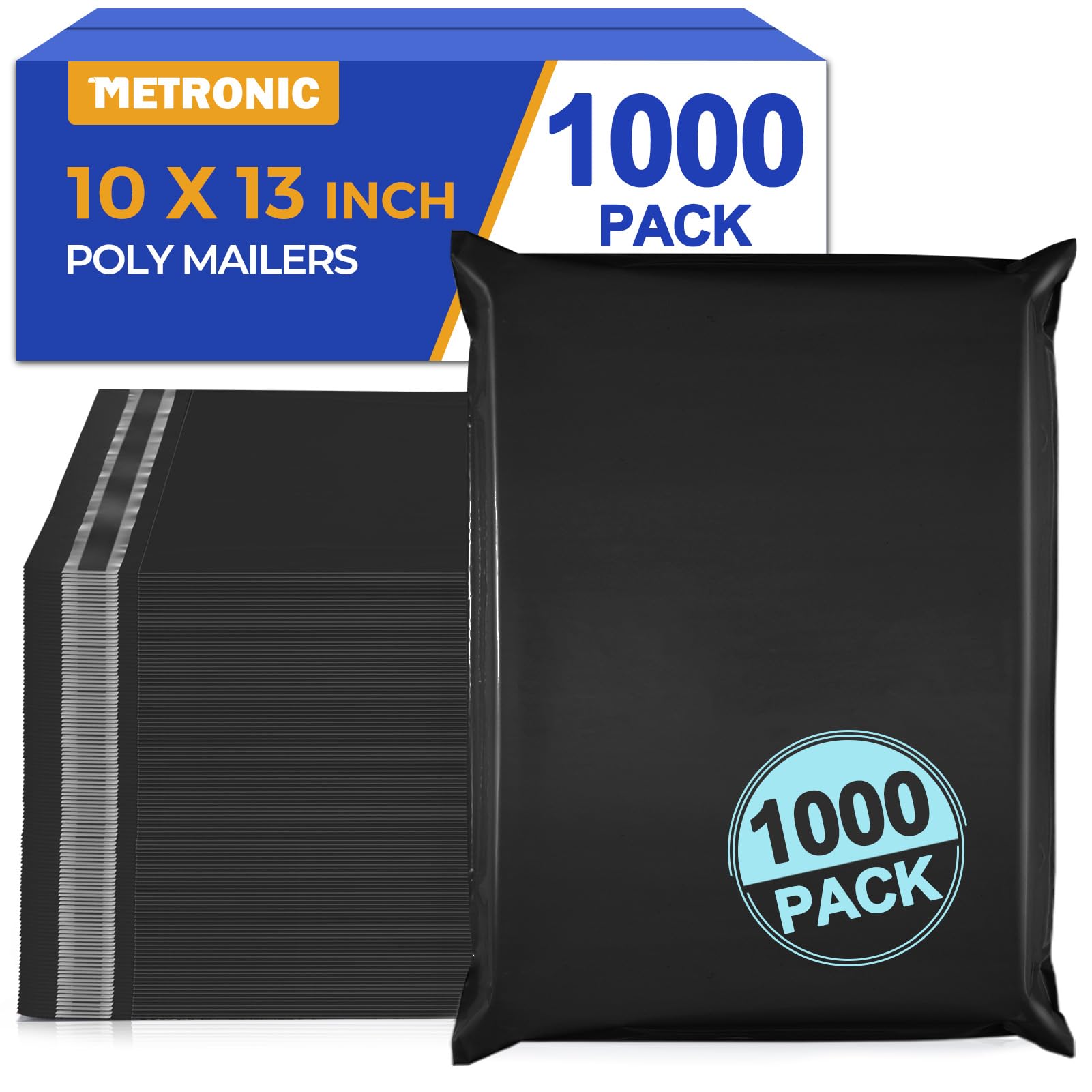 Metronic Poly Mailers 10x13 1000 Pack, Self-Seal Shipping Bags for Clothing