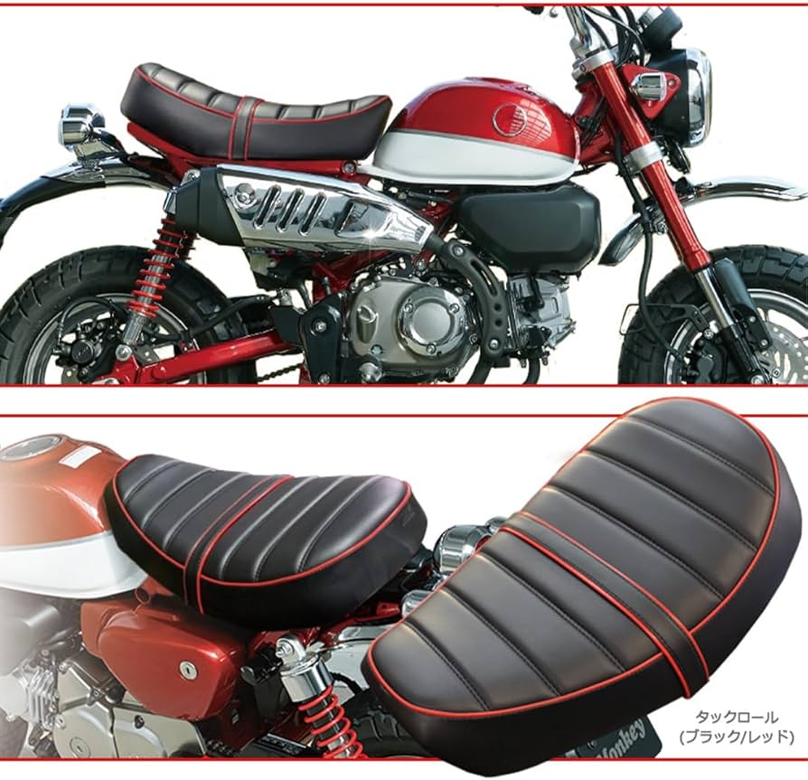 hide TWR製 モンキー125用 カスタムローダウンシート Amazon | TWR製 モンキー125用 ローダウン (ブラック/レッド) タンデム