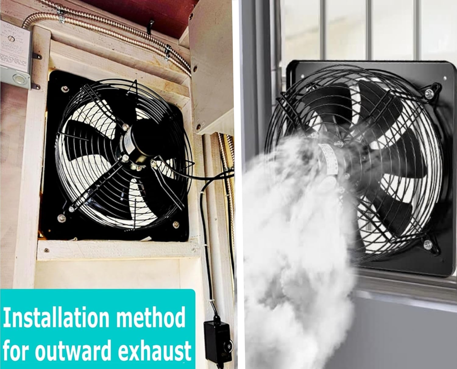 12 Inch Window Exhaust Wall Mounted Ventilation Basement Extractor Industrial Fan 720 CFM High-Speed1460 RPM Industrial Fan for Home Garage Office Commercial Use (12 Inch+Speed Control) - Image 2