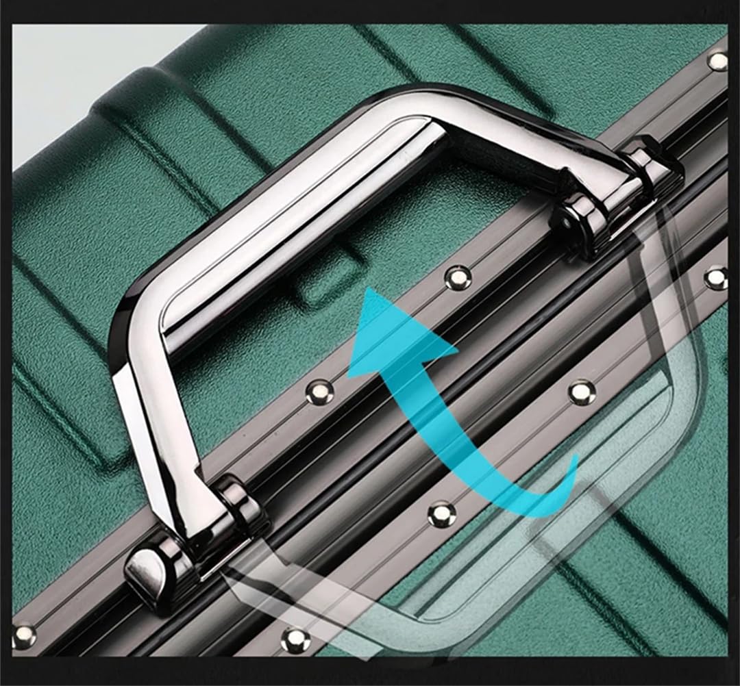 Suwequest Valigia da viaggio con telaio in alluminio Rod Trolley Valigia Carry-On Box Password di grande capacità, bianco, 28''