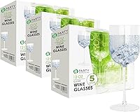 Vista 41 de PARTY BARGAINS Copas de vino de plástico desechables de 12 onzas, resistentes a las roturas, sin BPA, para bodas, eventos y entretenimiento al aire